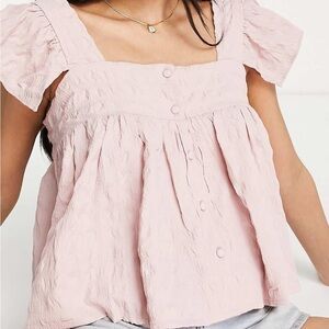 ASOS Light Pink Textured Blouse